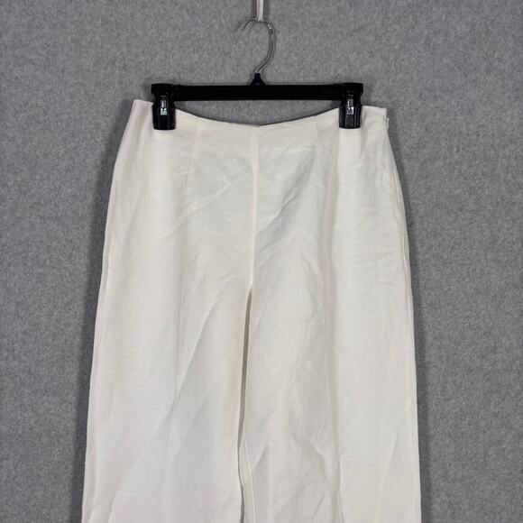 Emma James Linen Pants 10P Baggy Lined Trouser Eyelet Grandma Classic Nautical - Picture 2 of 13